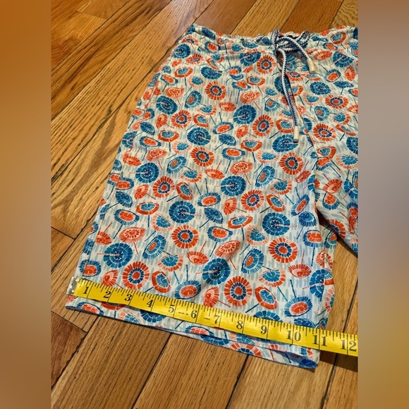 Johnnie O 1/2 Elastic Swim Trunks Men’s Size M Blue/Orange Geometric Print Lined - Picture 12 of 16